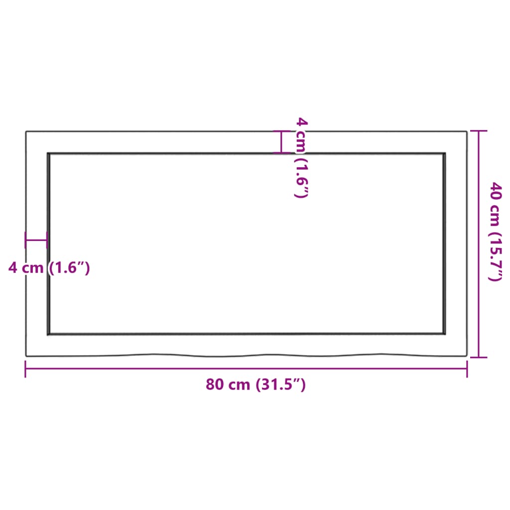 vidaXL Tafelblad 80x40x(2-6) cm behandeld massief eikenhout lichtbruin