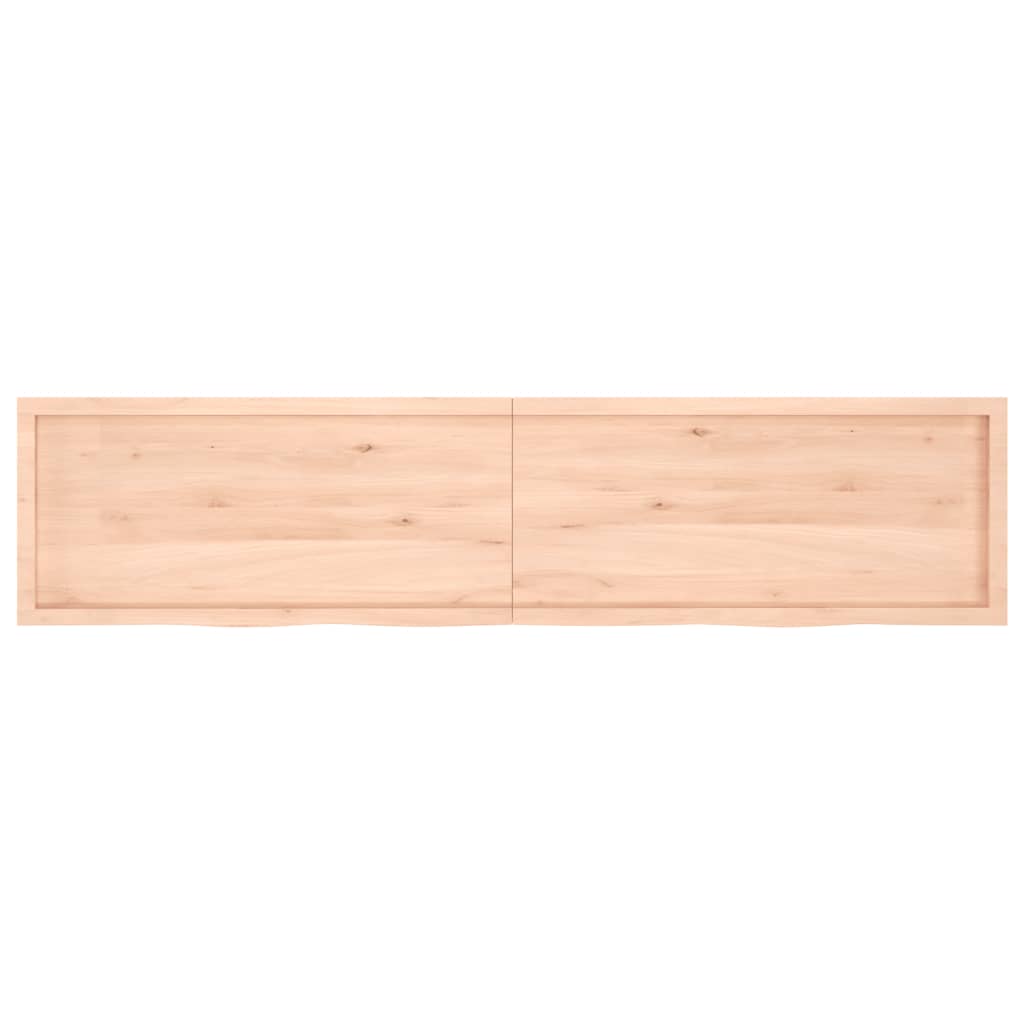 vidaXL Tafelblad 220x50x(2-4) cm onbehandeld massief eikenhout