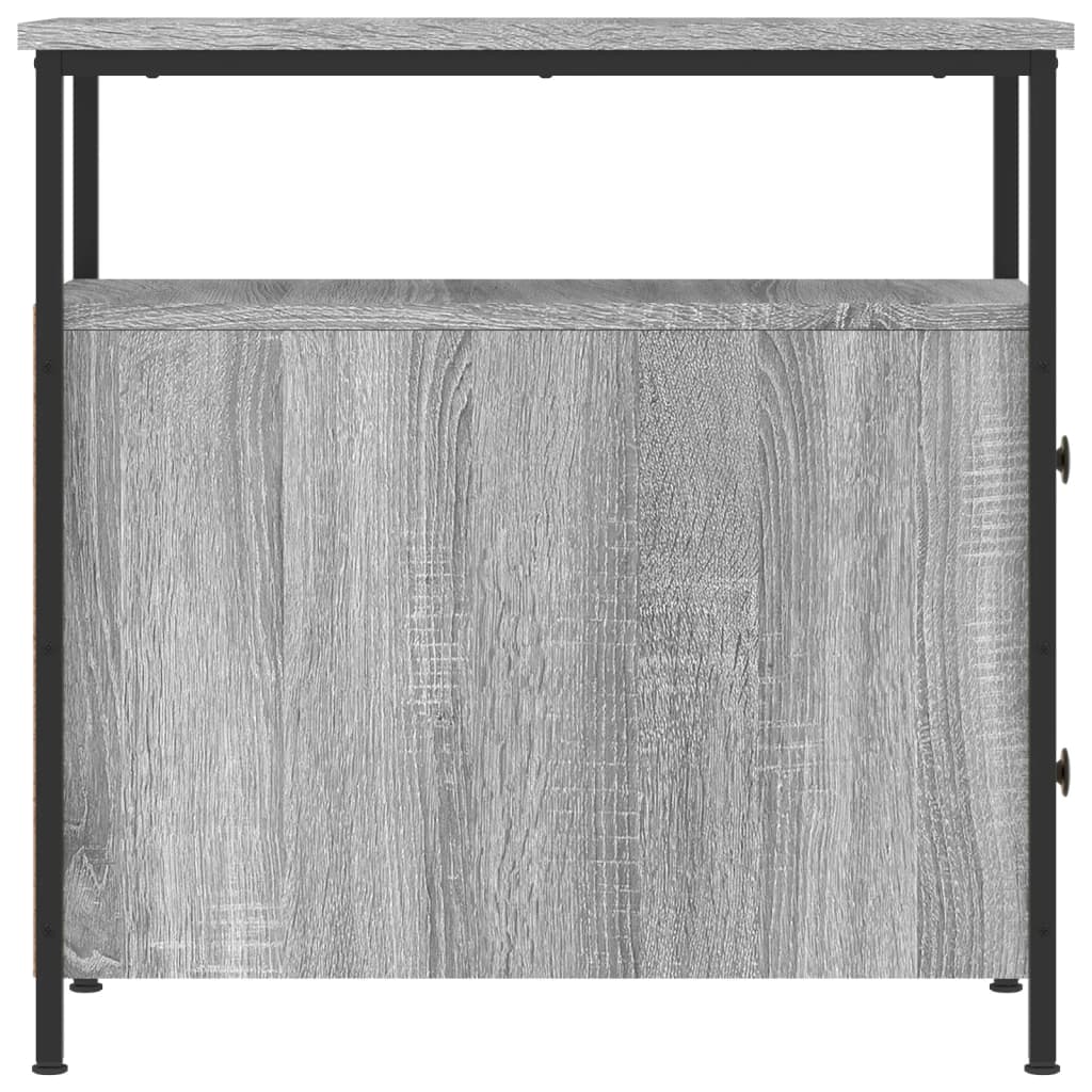 vidaXL Nachtkastjes 2 st 30x60x60 cm bewerkt hout grijs sonoma eiken