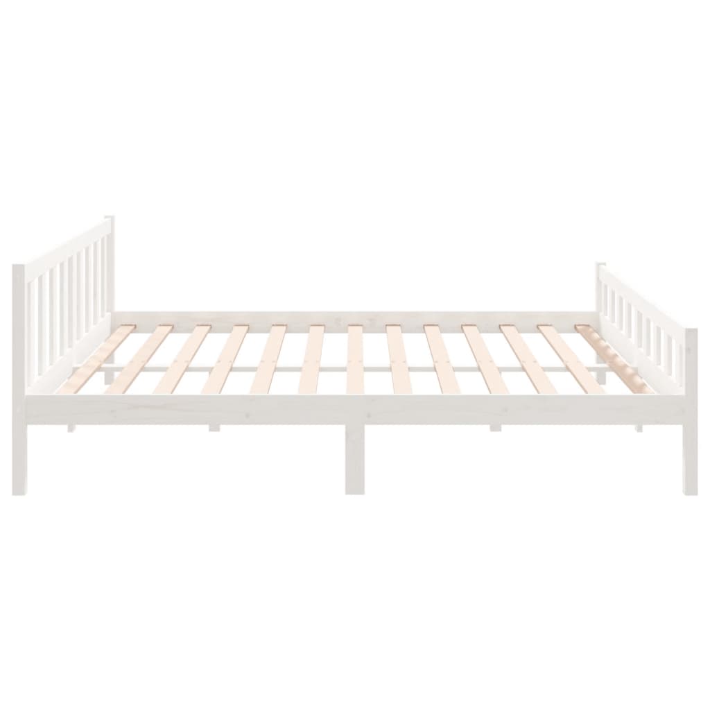 vidaXL Bedframe massief hout wit 180x200 cm