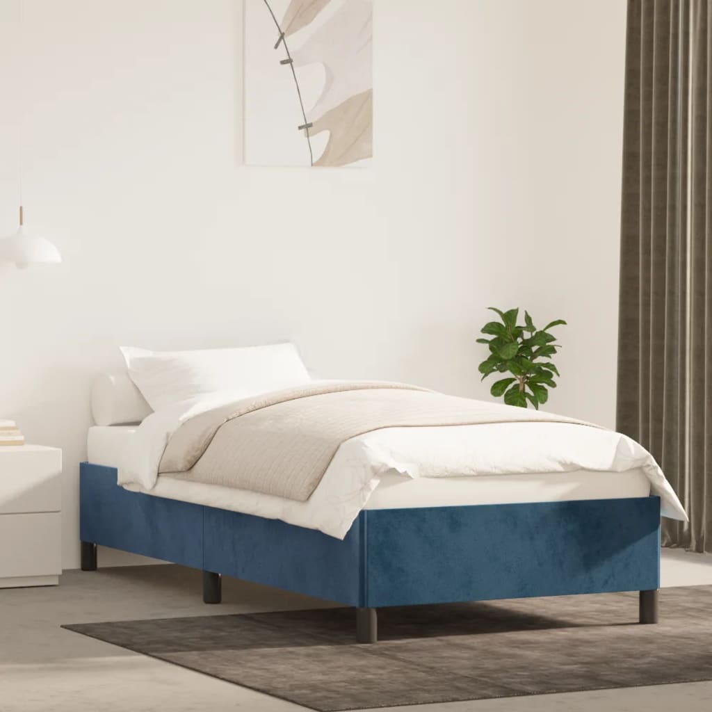 vidaXL Bedframe fluweel donkerblauw 100x200 cm