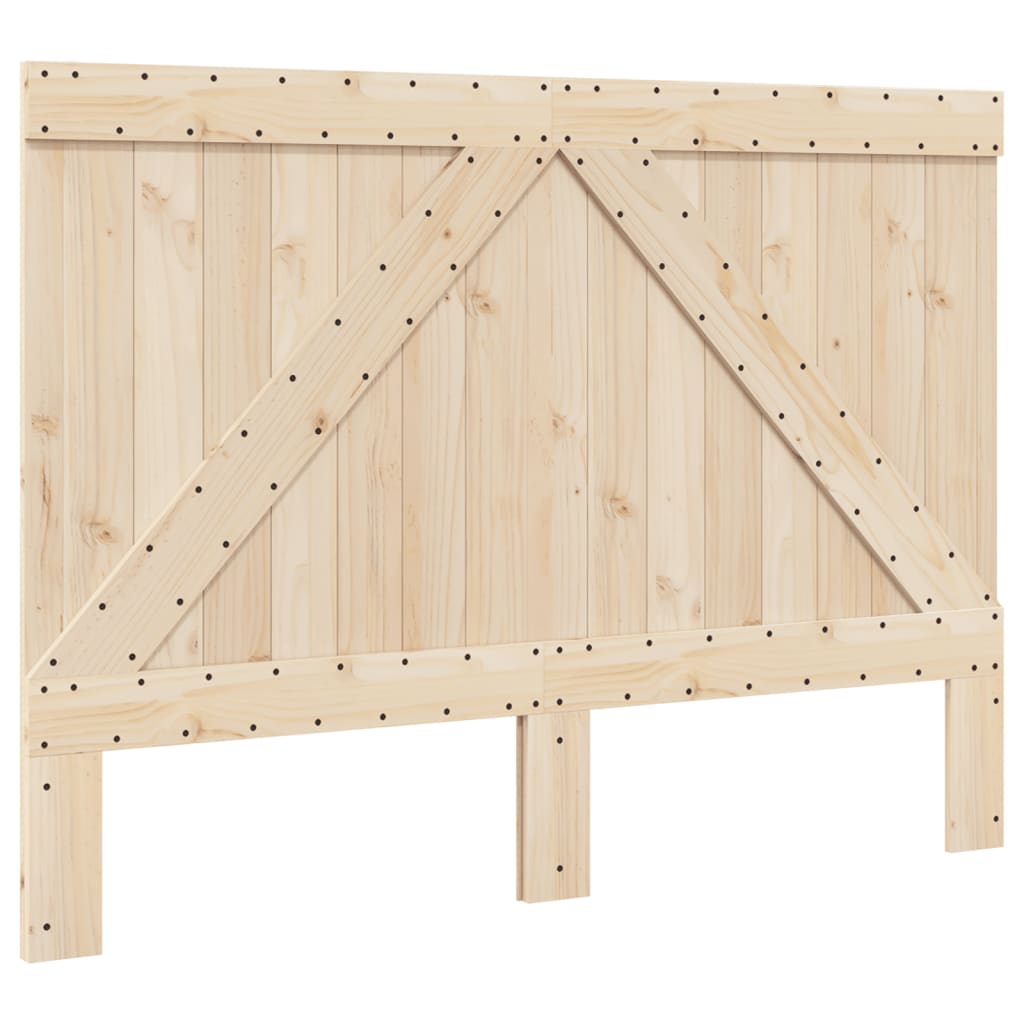 vidaXL Bedframe met hoofdbord massief grenenhout grijs 160x200 cm