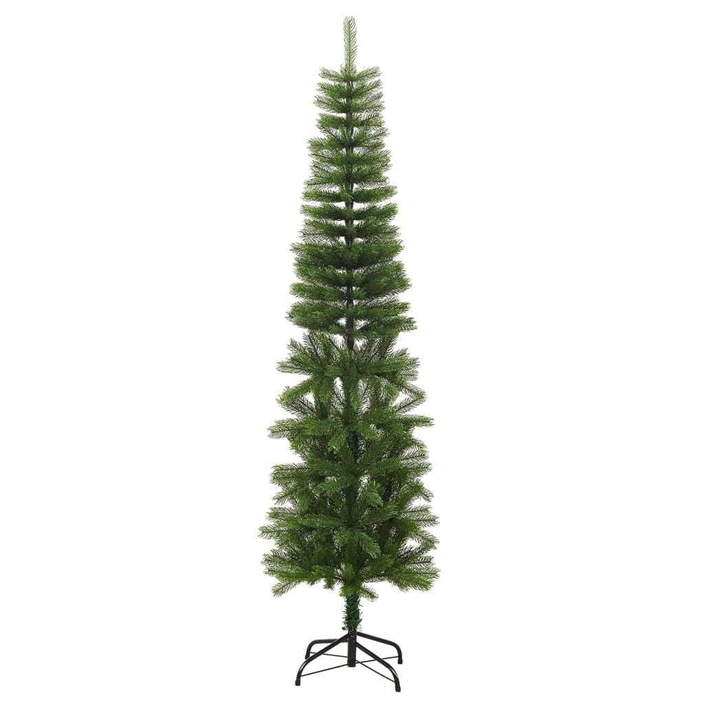 vidaXL Kunstkerstboom met standaard smal 210 cm PE