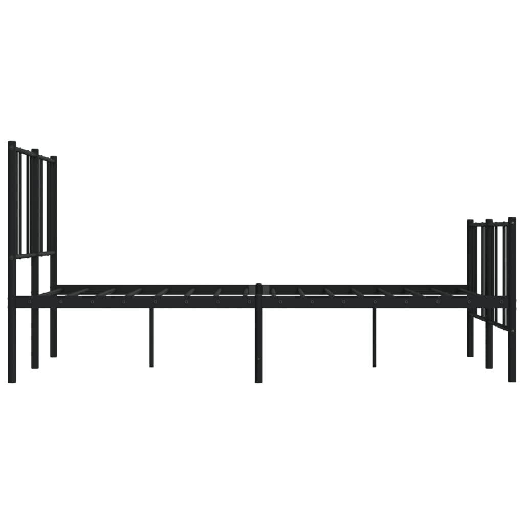 vidaXL Bedframe met hoofd- en voeteneinde metaal zwart 150x200 cm