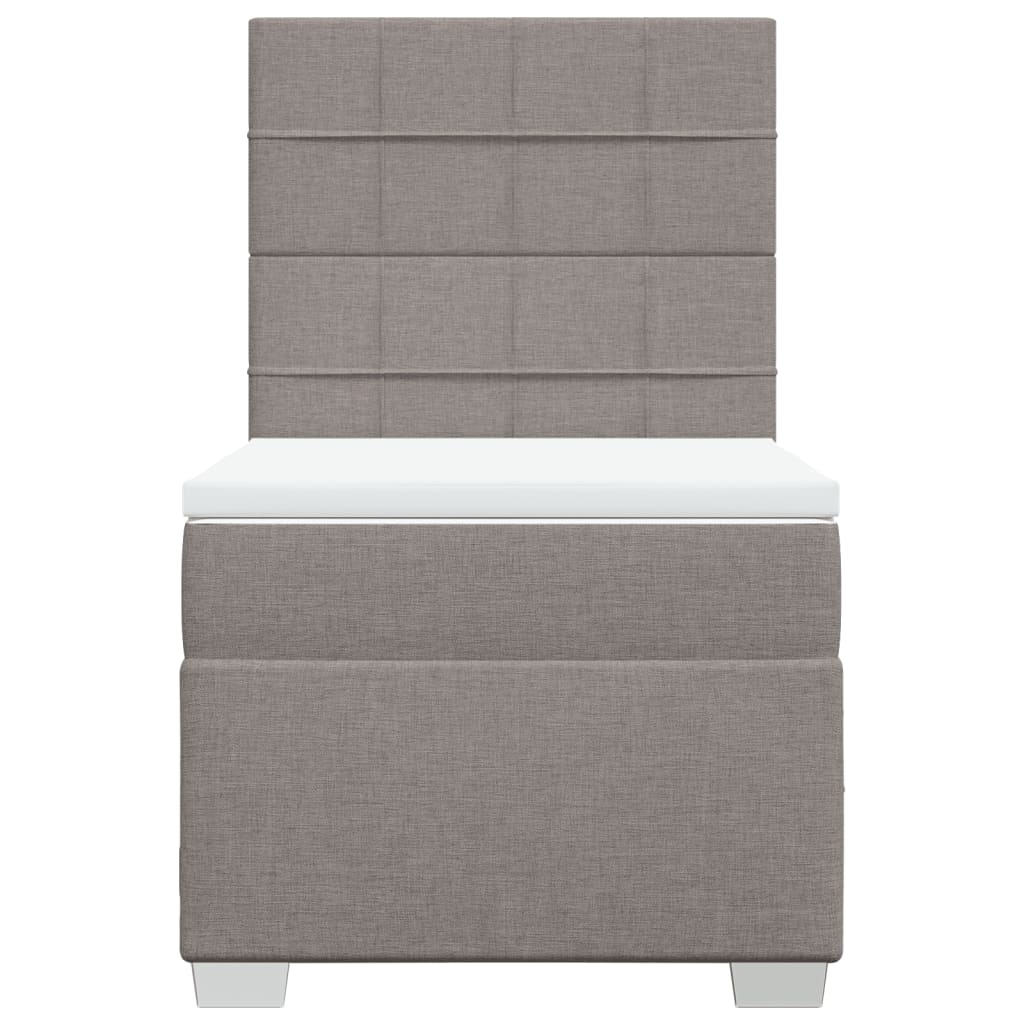 vidaXL Boxspring met matras stof taupe 80x200 cm