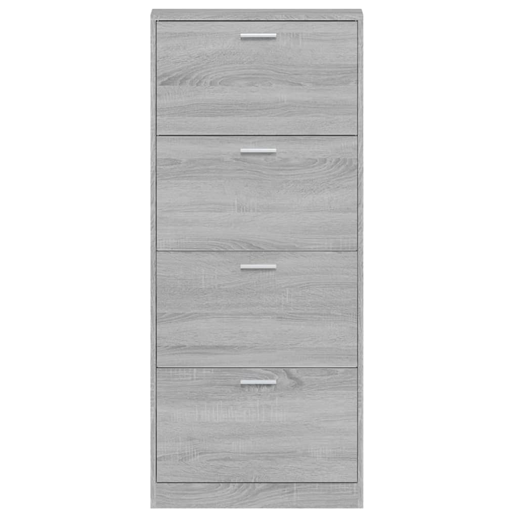 vidaXL Schoenenkast 59x17x150 cm bewerkt hout grijs sonoma