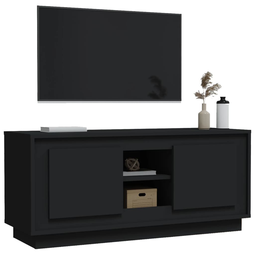 vidaXL Tv-meubel 102x35x45 cm bewerkt hout zwart