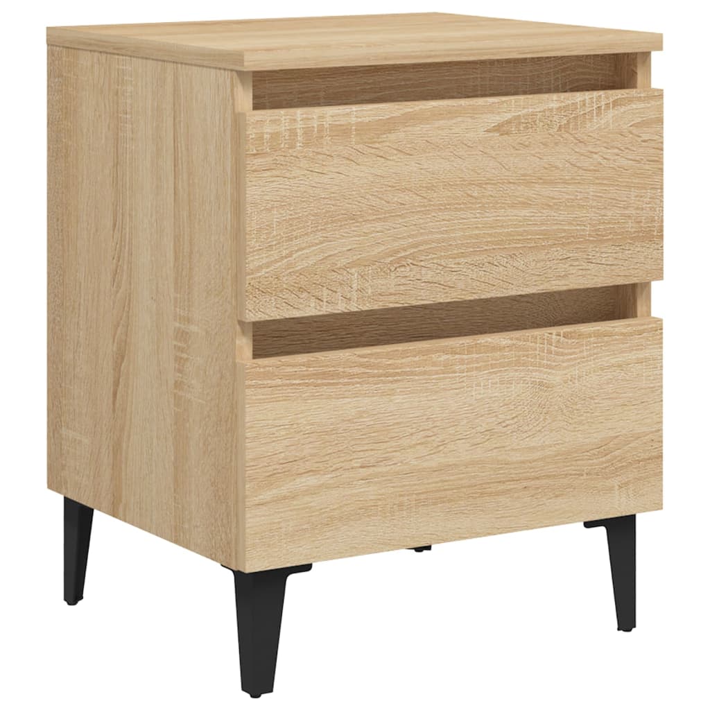 vidaXL Nachtkastjes 2 st 40x35x50 cm bewerkt hout sonoma eikenkleurig