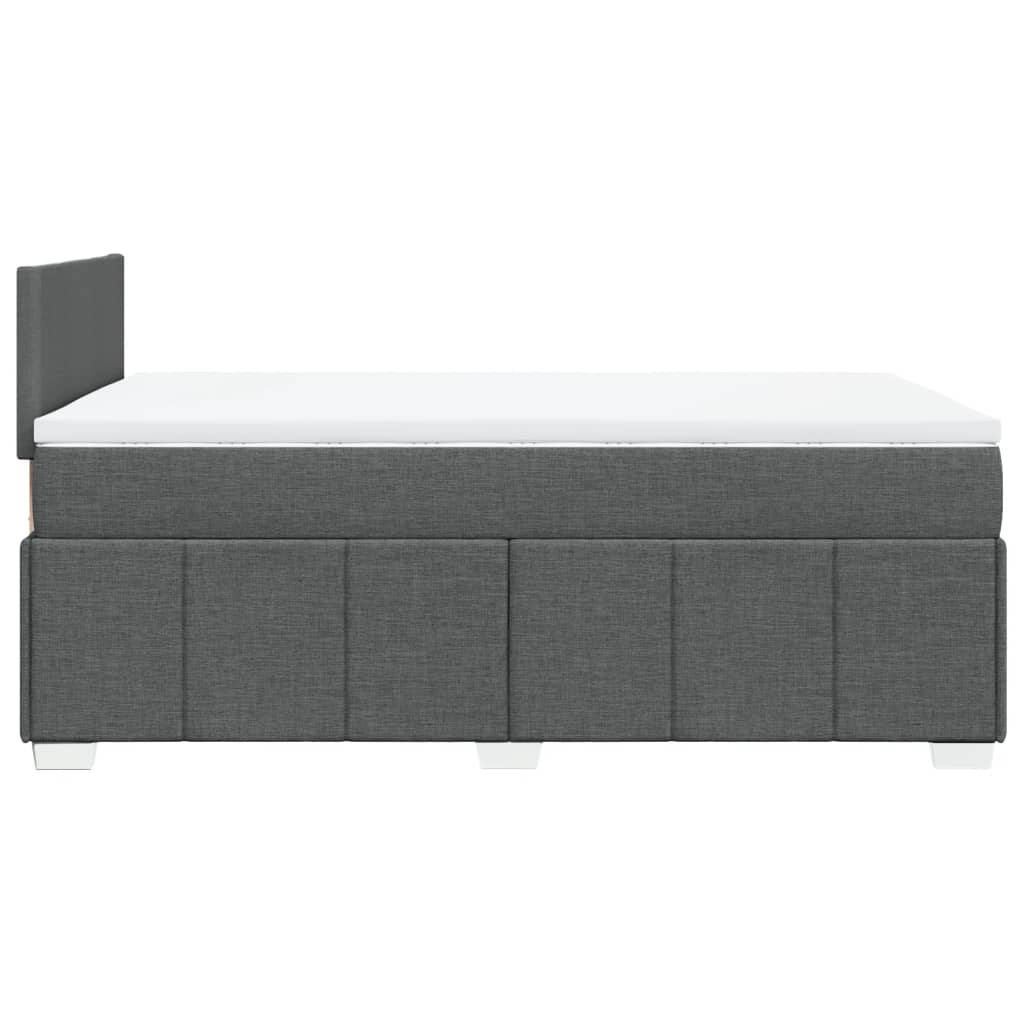 vidaXL Boxspring met matras stof donkergrijs 120x190 cm