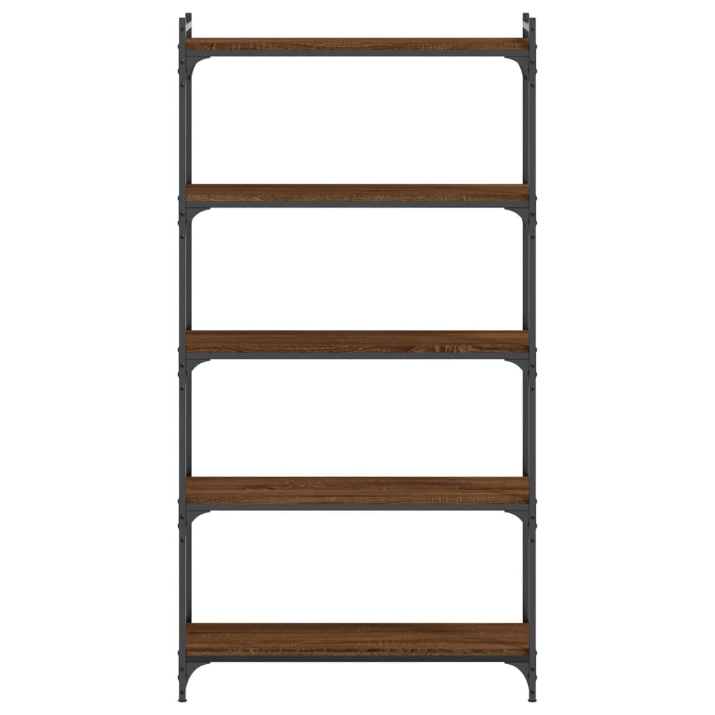 vidaXL Boekenkast 5-laags 80x30x154 cm bewerkt hout bruin eikenkleur