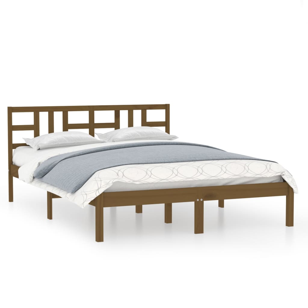 vidaXL Bedframe massief hout honingbruin 200x200 cm