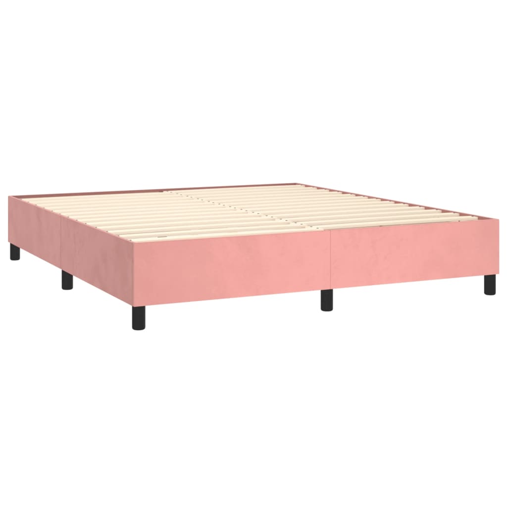 vidaXL Bedframe fluweel roze 200x200 cm