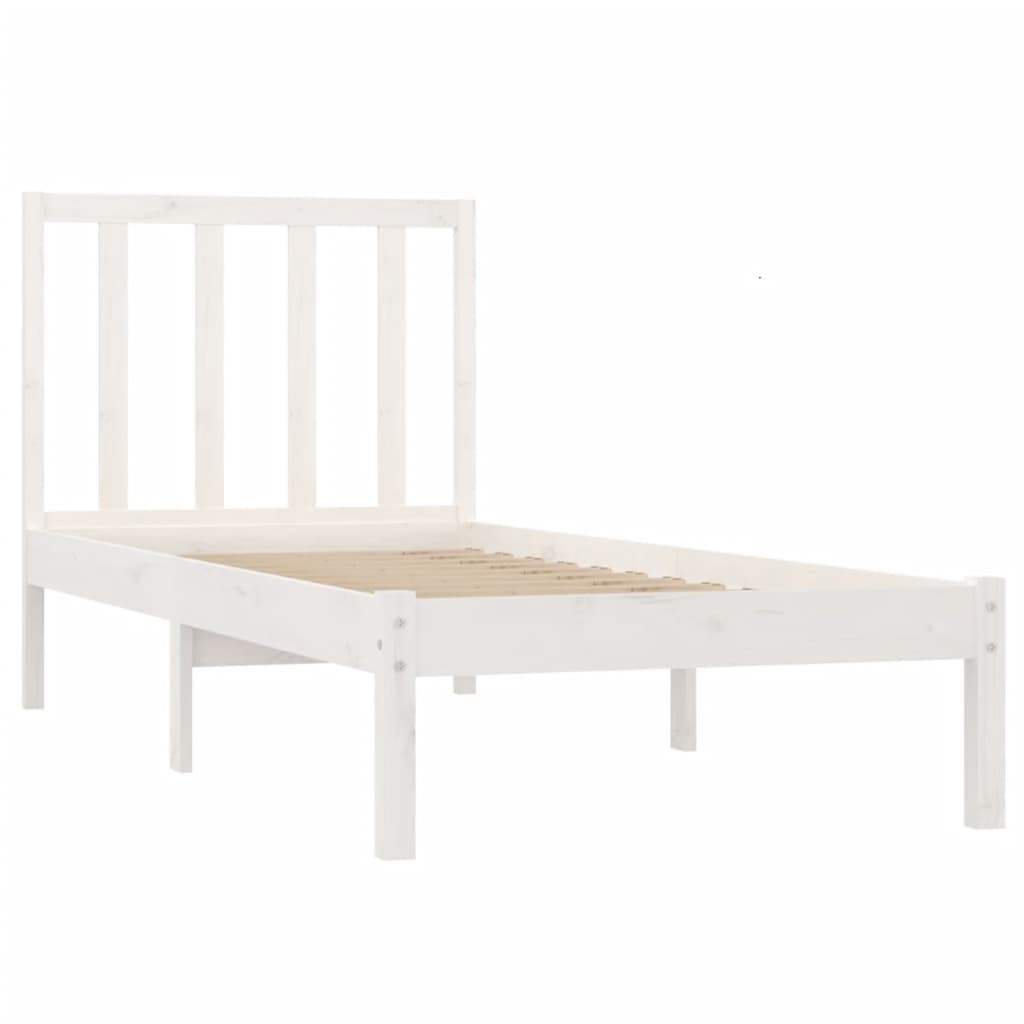 vidaXL Bedframe massief grenenhout wit 90x190 cm