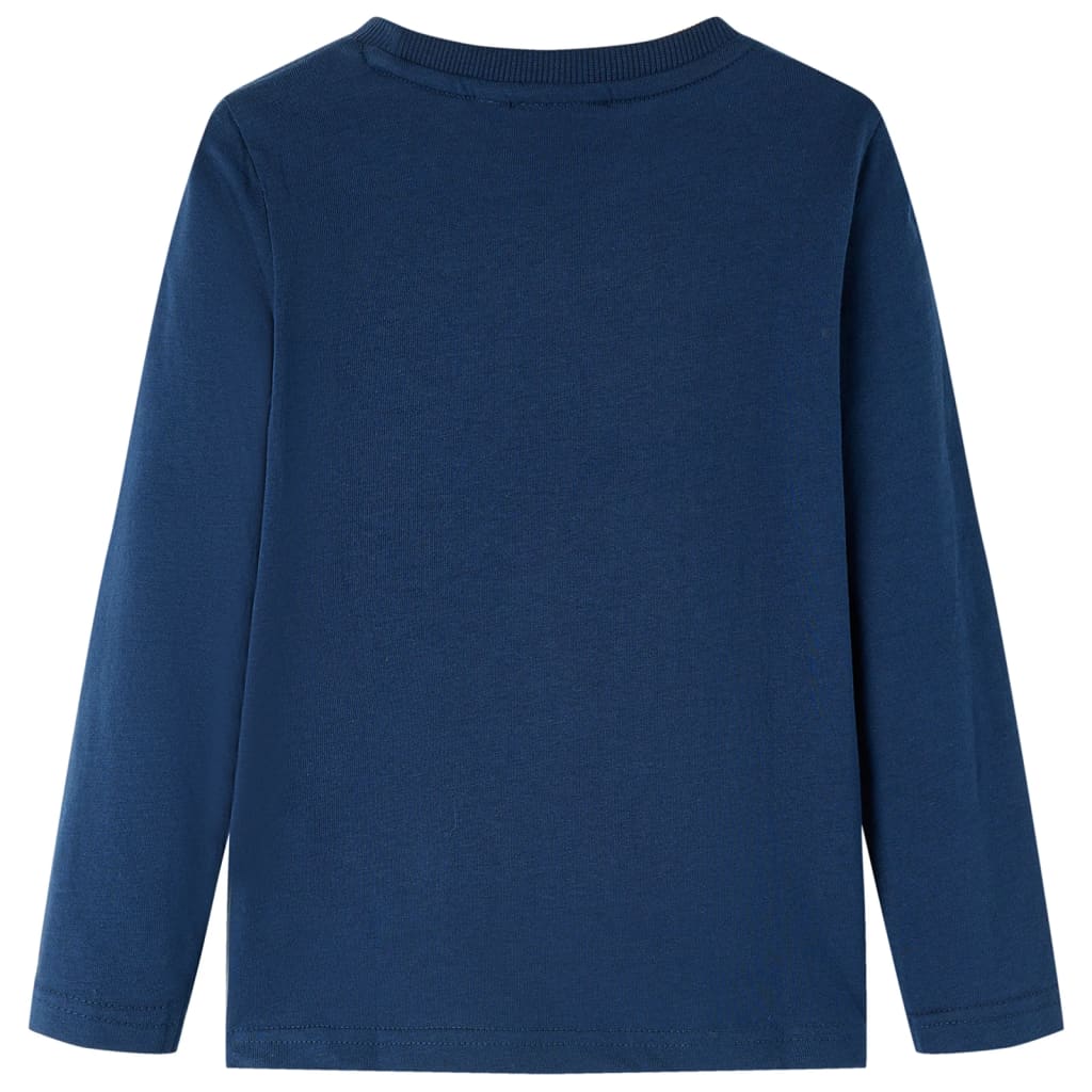 Kindershirt met lange mouwen 140 marineblauw