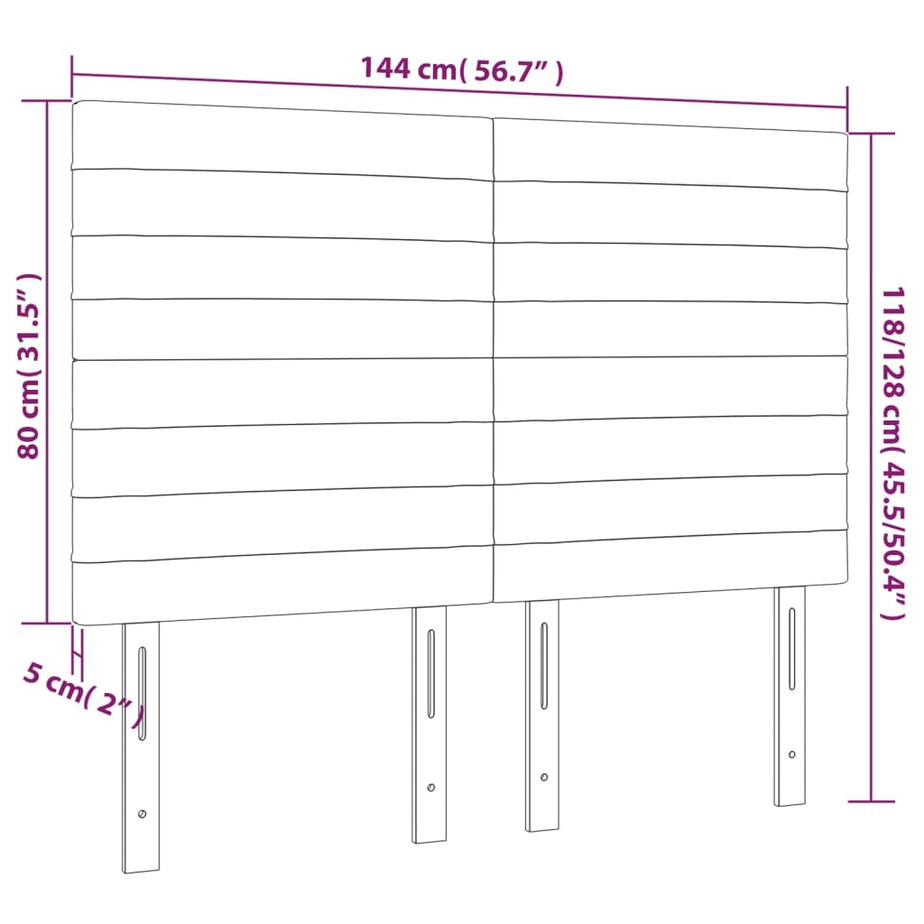 vidaXL Hoofdborden 4 st 72x5x78/88 cm fluweel roze