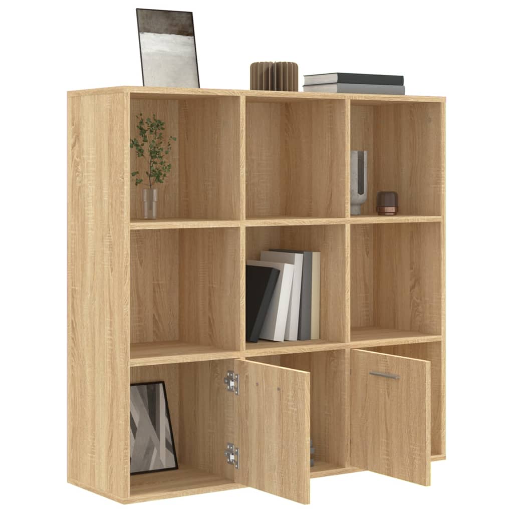 vidaXL Boekenkast 98x30x98 cm bewerkt hout sonoma eikenkleurig