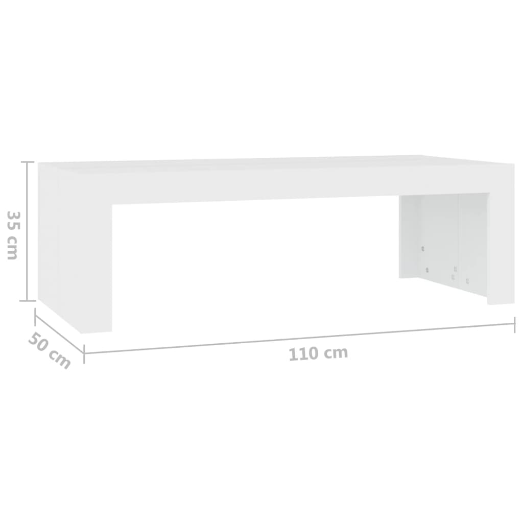 vidaXL Salontafel 110x50x35 cm bewerkt hout wit