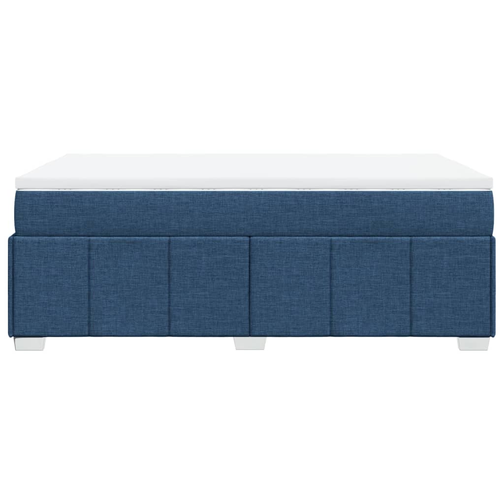 vidaXL Boxspring met matras stof blauw 120x200 cm