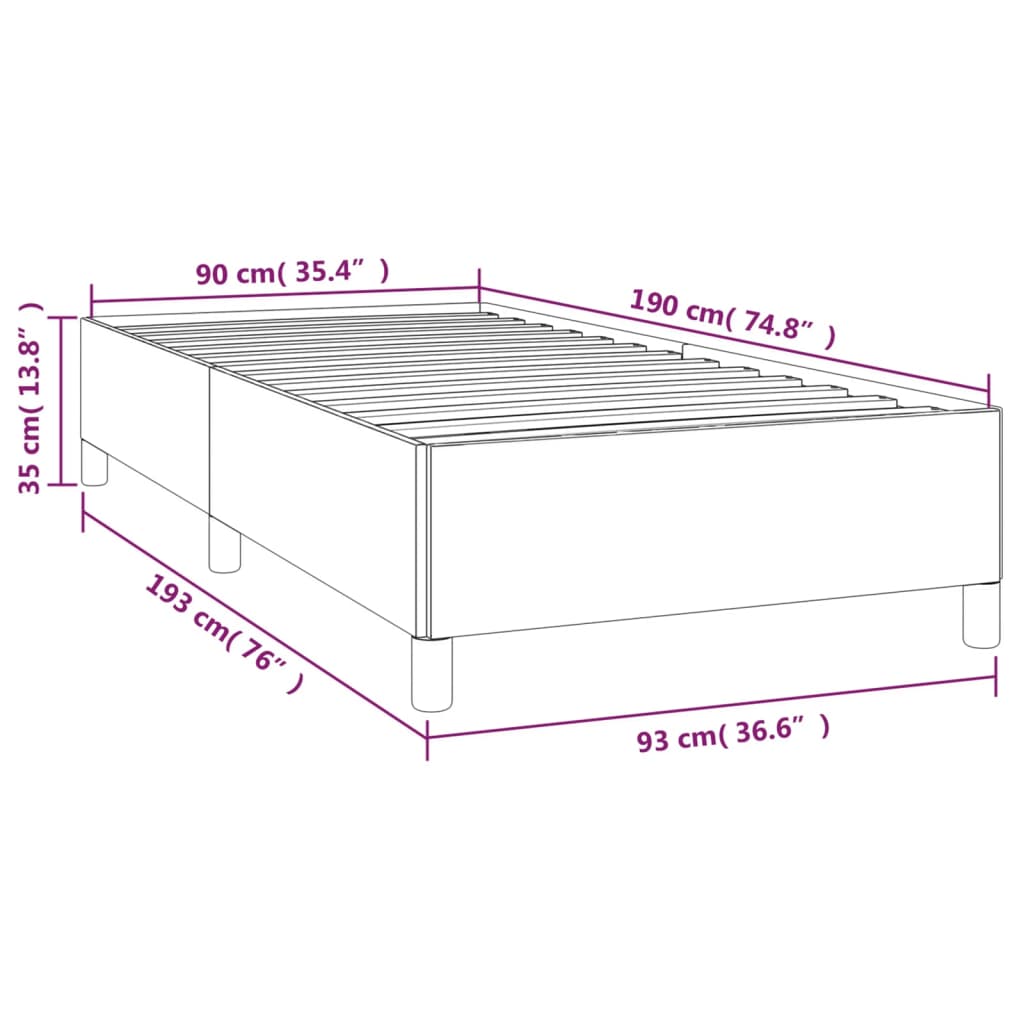 vidaXL Bedframe stof groen 90x190 cm