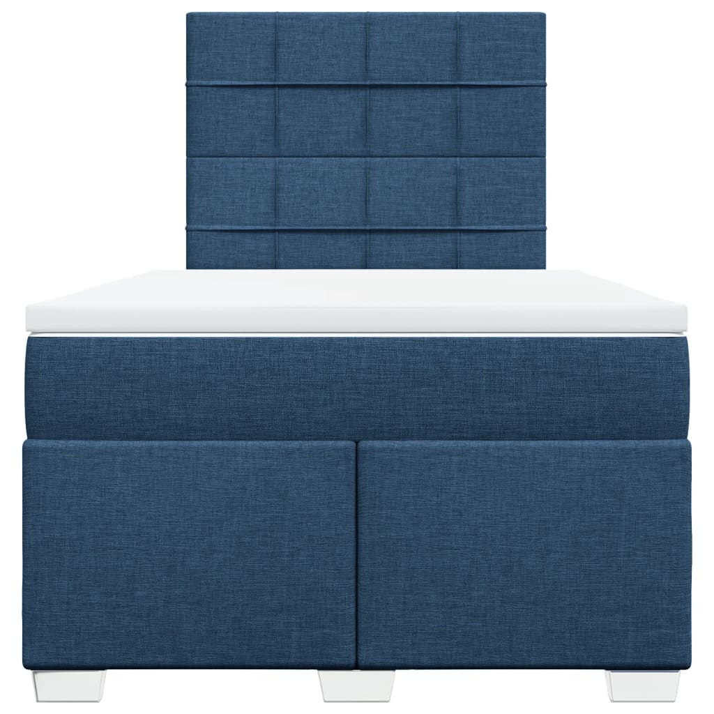 vidaXL Boxspring met matras stof blauw 120x200 cm