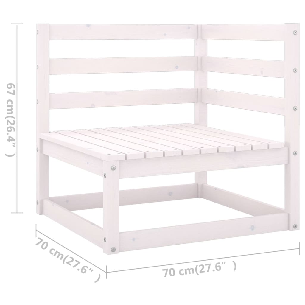 vidaXL 9-delige Loungeset met kussens massief grenenhout wit