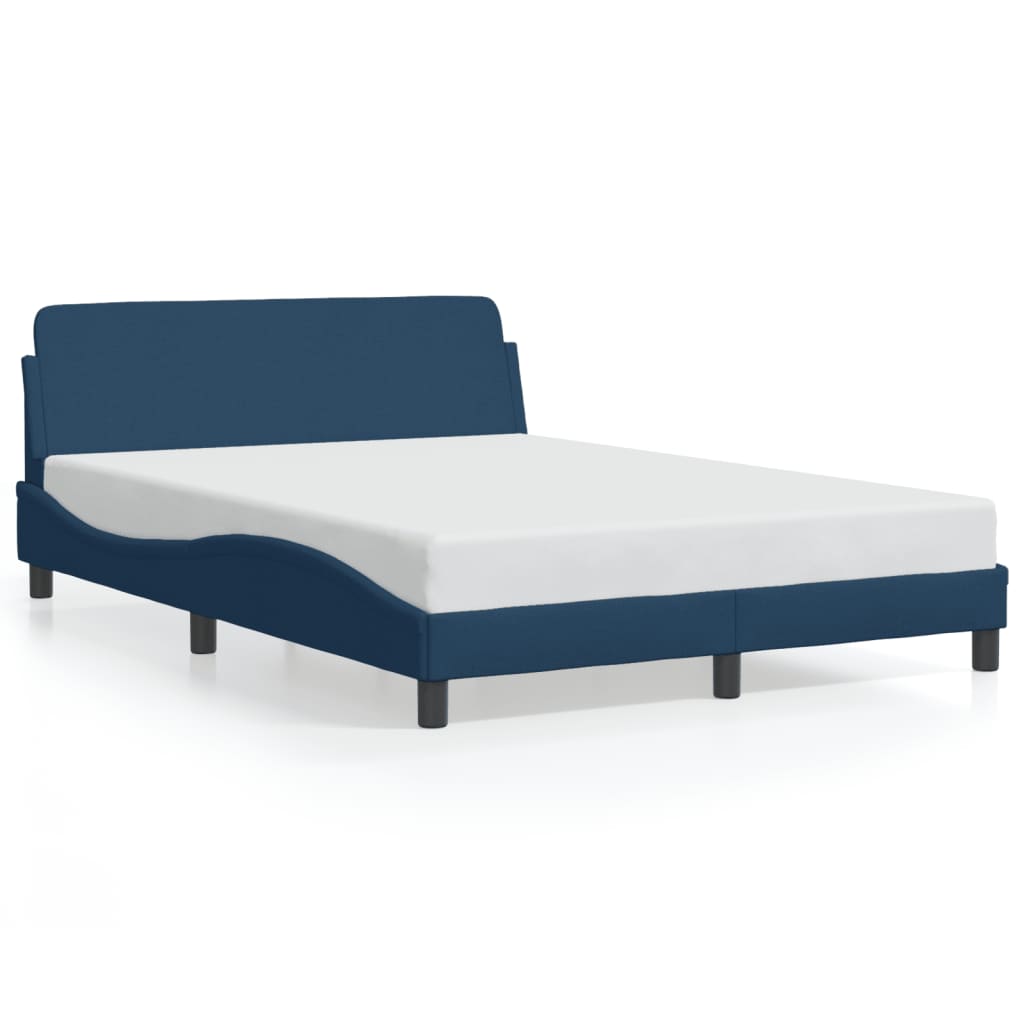 vidaXL Bedframe met hoofdeinde zonder matras 120x200 cm stof blauw