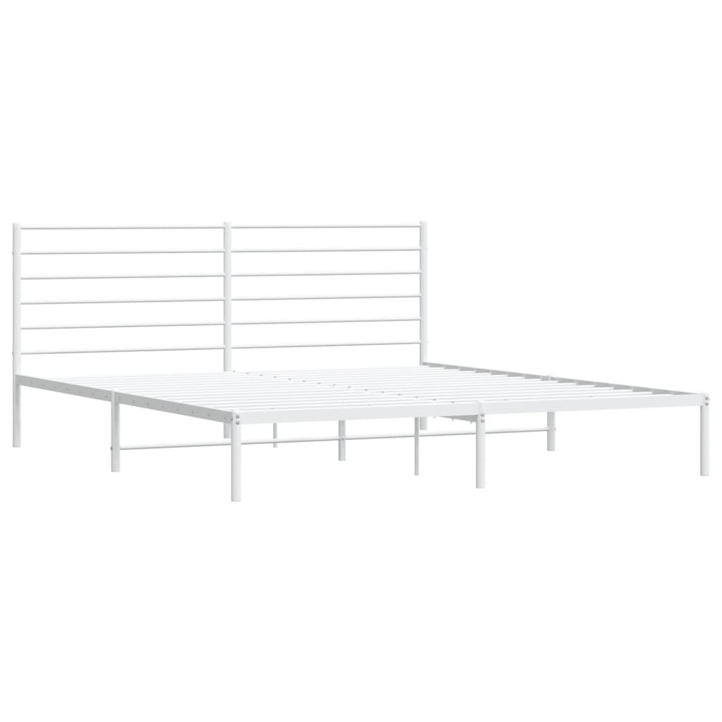 vidaXL Bedframe met hoofdbord metaal wit 200x200 cm