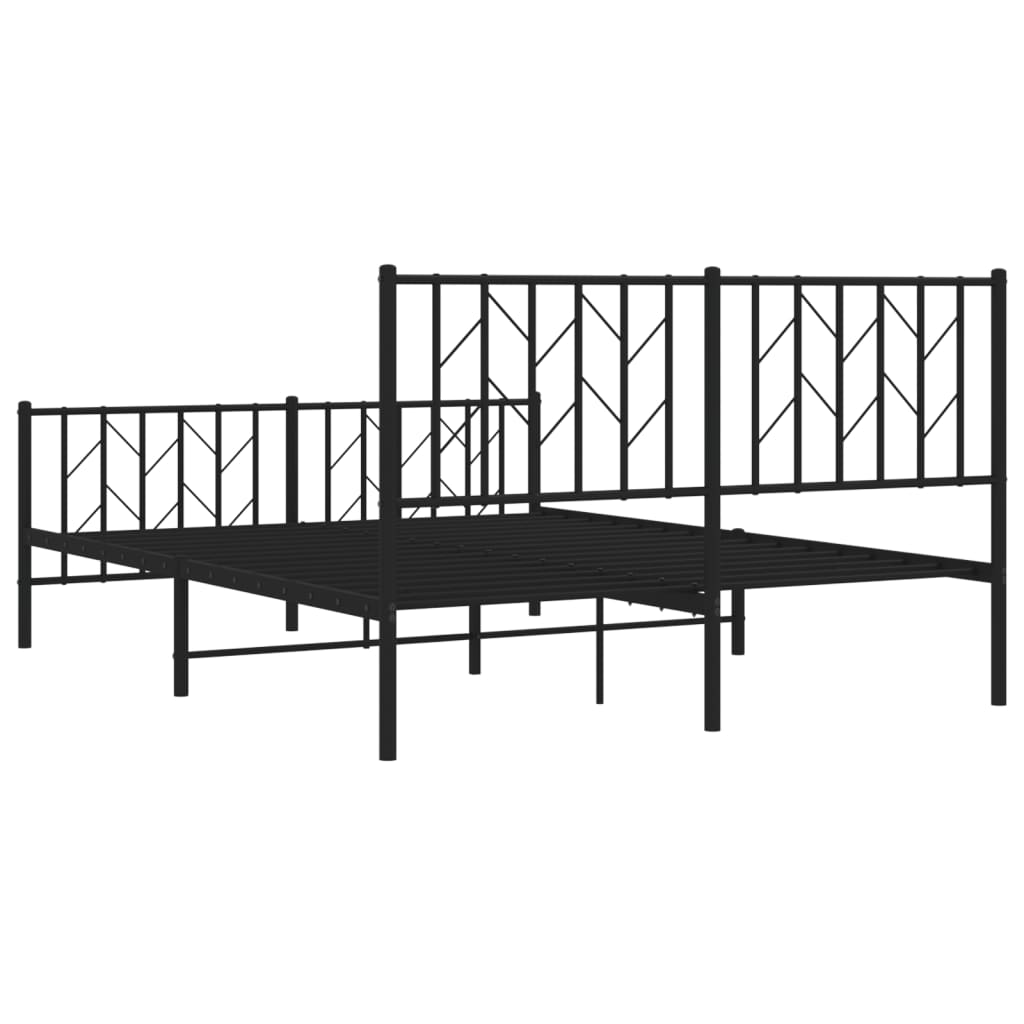 vidaXL Bedframe met hoofd- en voeteneinde metaal zwart 140x200 cm