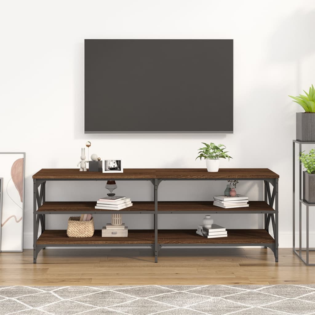 vidaXL Tv-meubel 140x40x50 cm bewerkt hout bruin eikenkleur