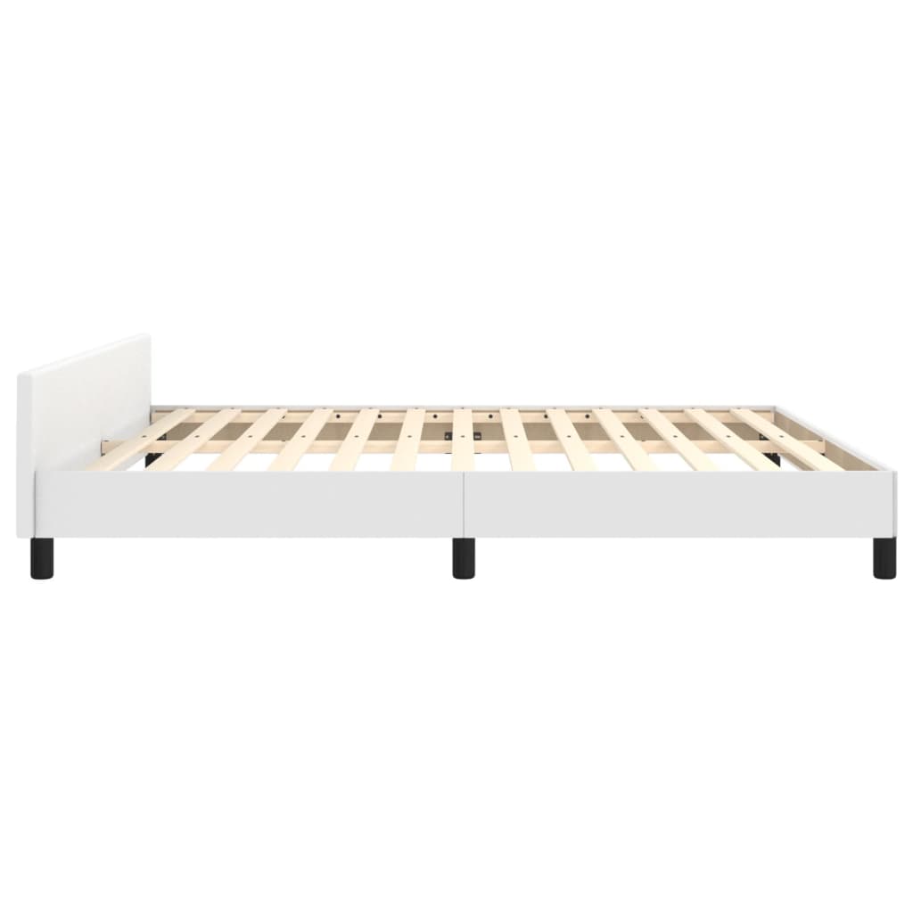 vidaXL Bedframe met hoofdbord kunstleer wit 180x200 cm