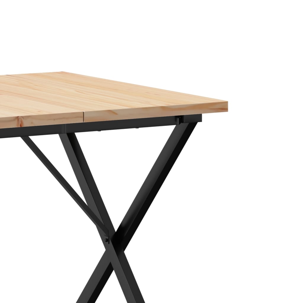 vidaXL Eettafel X-frame 90x90x75,5 cm massief grenenhout en gietijzer