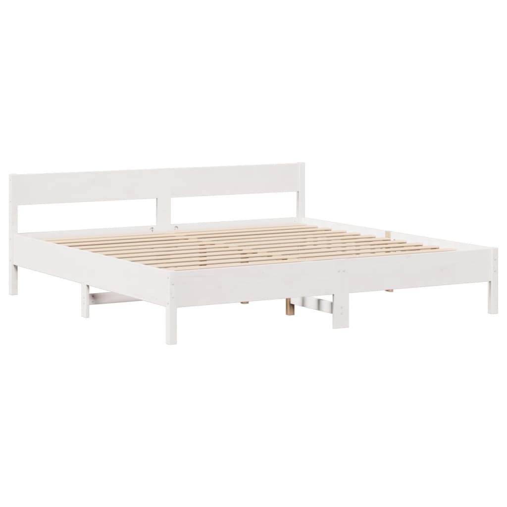 vidaXL Bedframe zonder matras massief grenenhout wit 180x200 cm