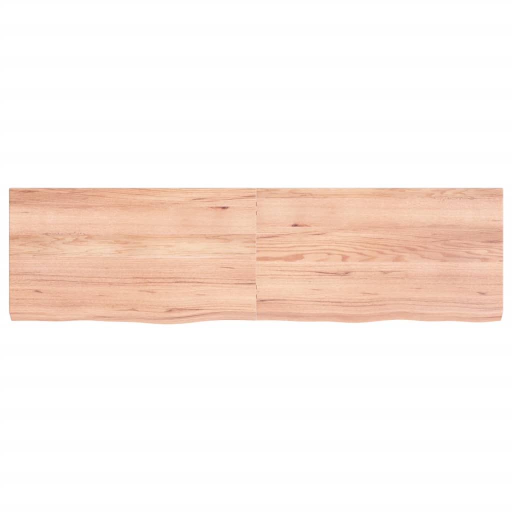 vidaXL Wastafelblad 180x50x(2-6) cm behandeld massief hout lichtbruin