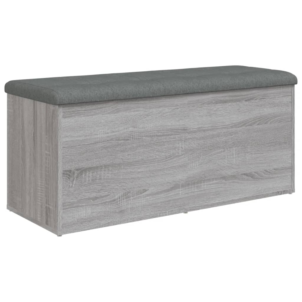 vidaXL Opbergbankje 102x42x45 cm bewerkt hout grijs sonoma eikenkleur