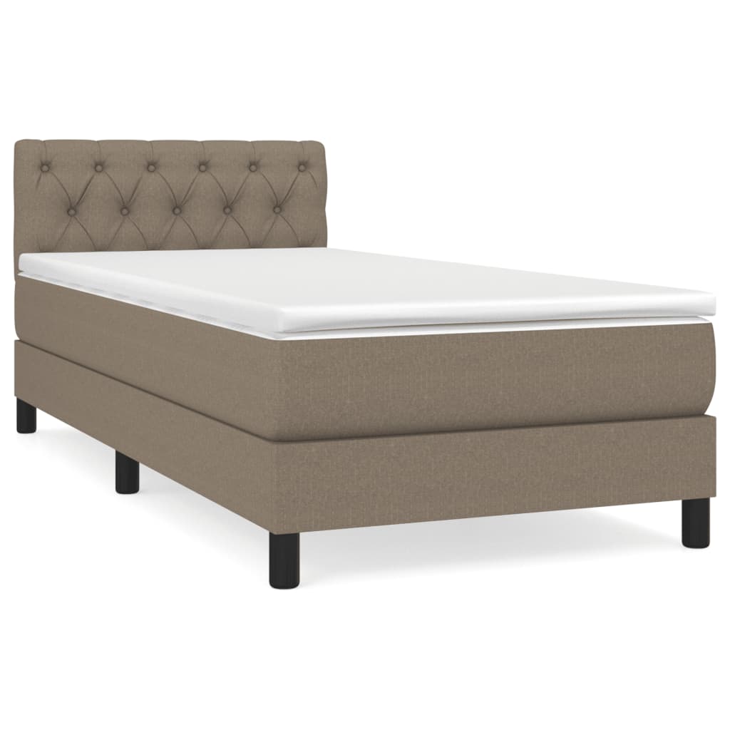 vidaXL Boxspring met matras stof taupe 80x200 cm