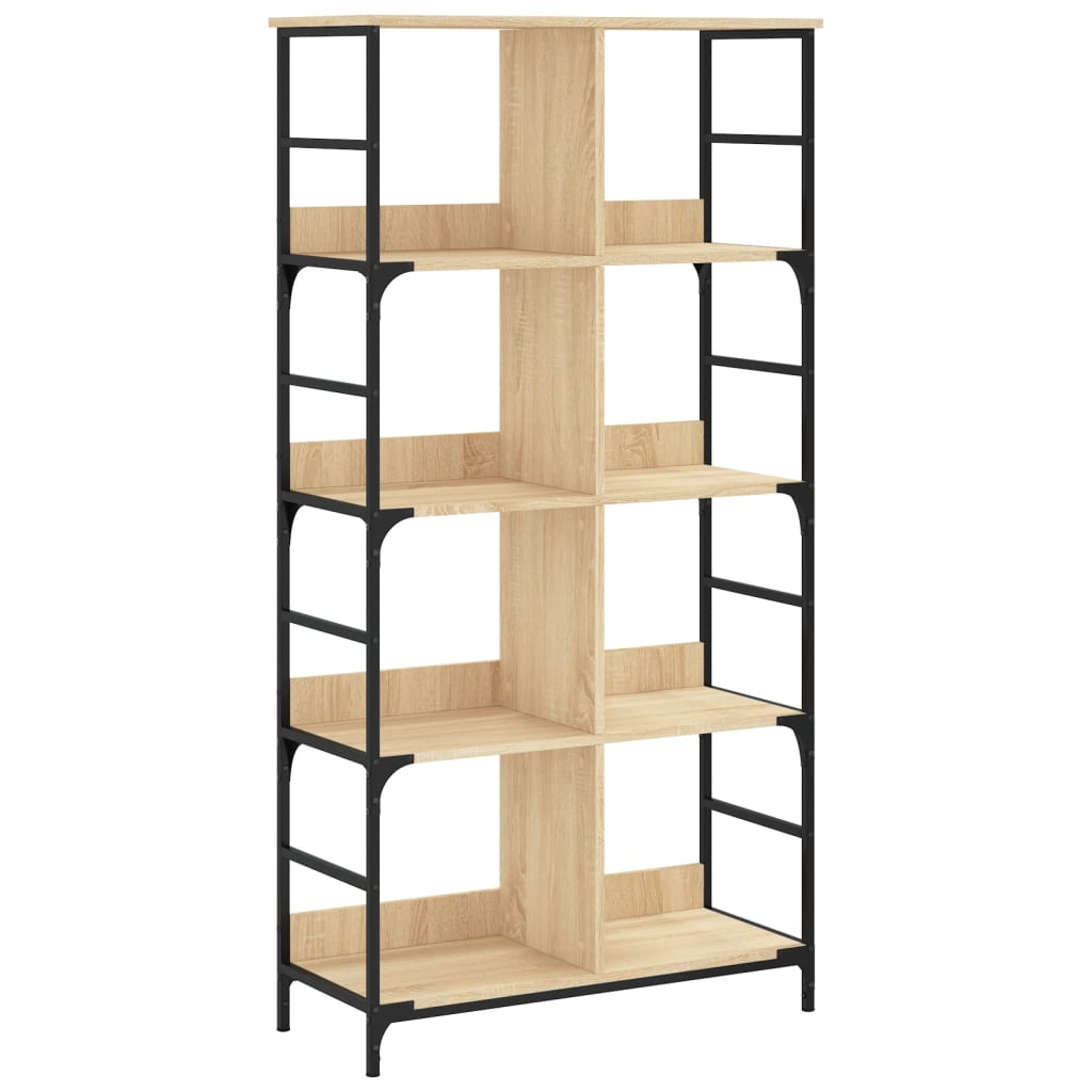 vidaXL Boekenrek 78,5x33x153 cm bewerkt hout sonoma eikenkleurig