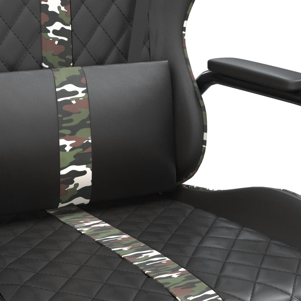 vidaXL Massage gamestoel kunstleer camouflage en zwart