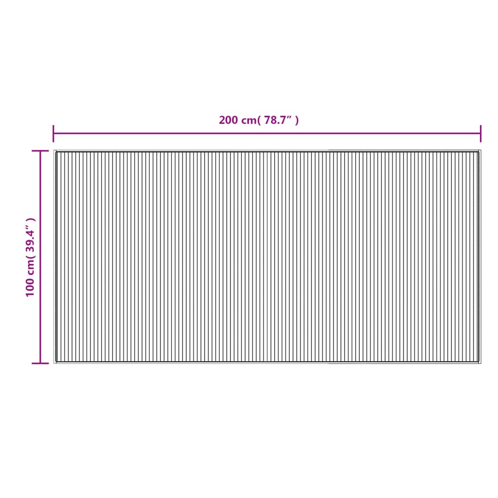 vidaXL Vloerkleed rechthoekig 100x200 cm bamboe bruin