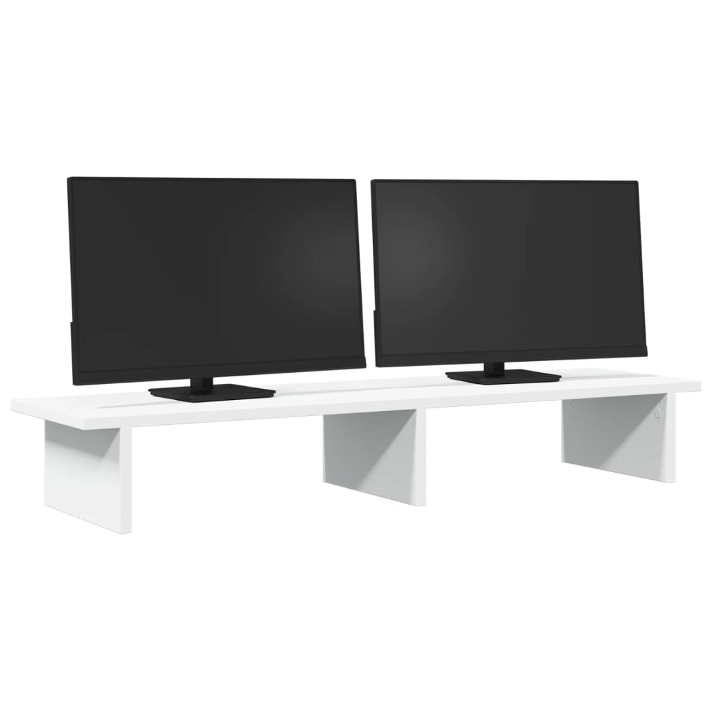 vidaXL Monitorstandaard 100x27x15 cm bewerkt hout wit