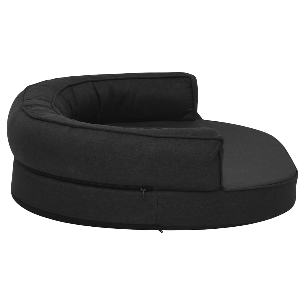 vidaXL Hondenbed ergonomisch linnen-look 75x53 cm zwart