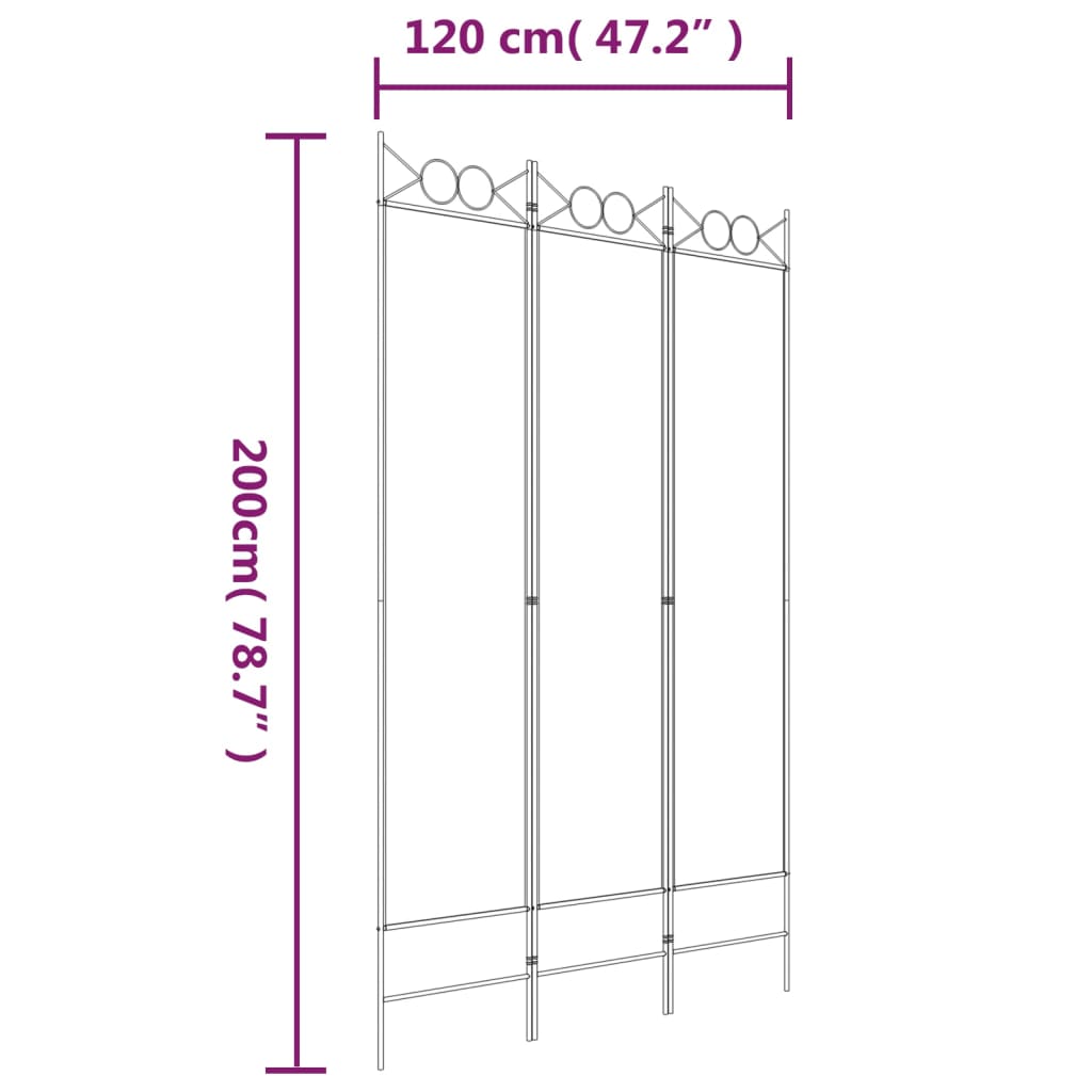 vidaXL Kamerscherm met 3 panelen 120x200 cm stof bruin