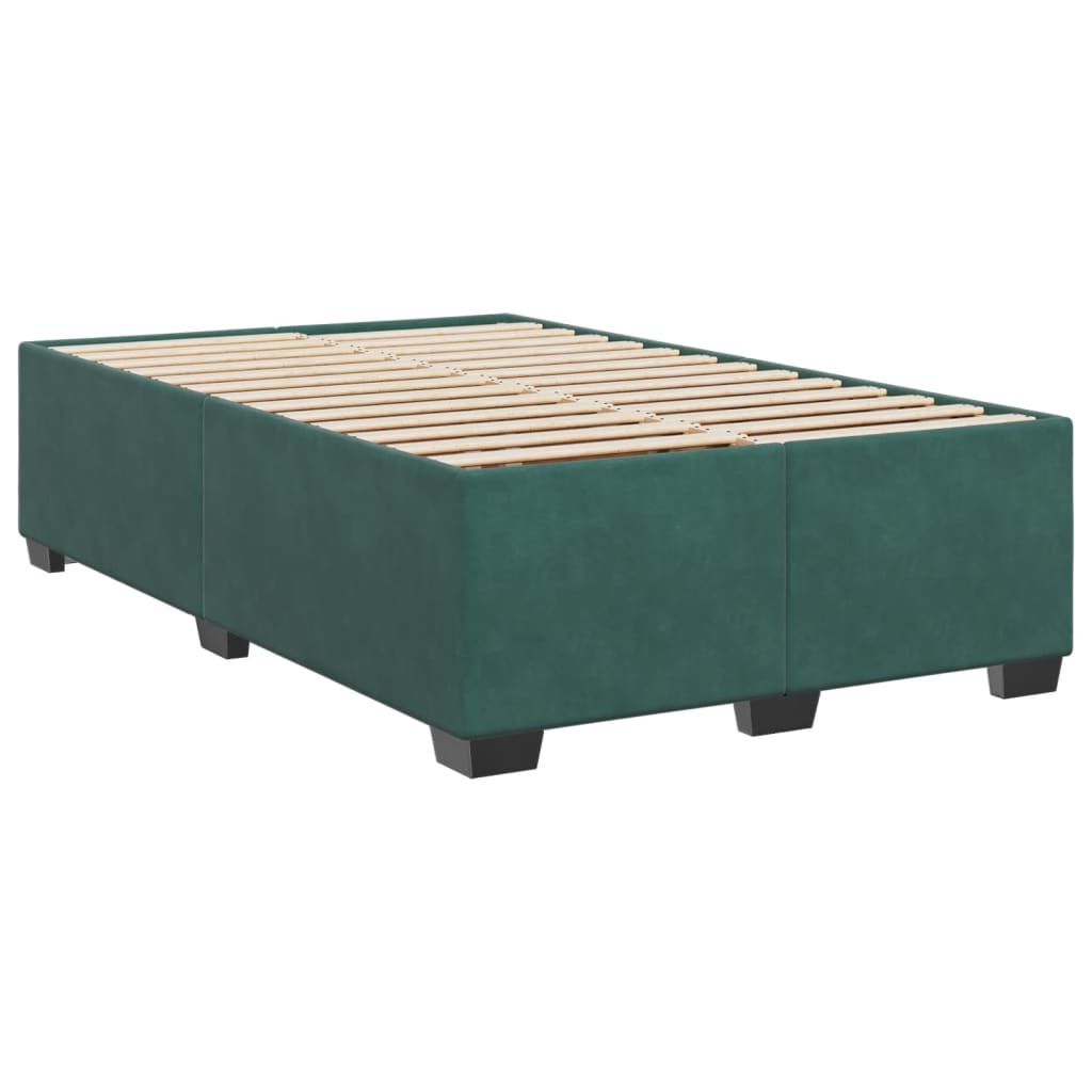 vidaXL Boxspring met matras fluweel donkergroen 120x190 cm