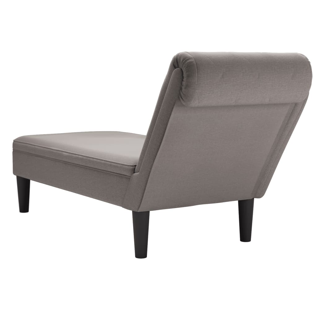 vidaXL Chaise longue met kussen en rechterarmleuning stof taupe