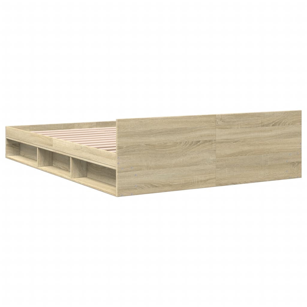 vidaXL Bedframe met lades bewerkt hout sonoma eikenkleurig 140x200 cm