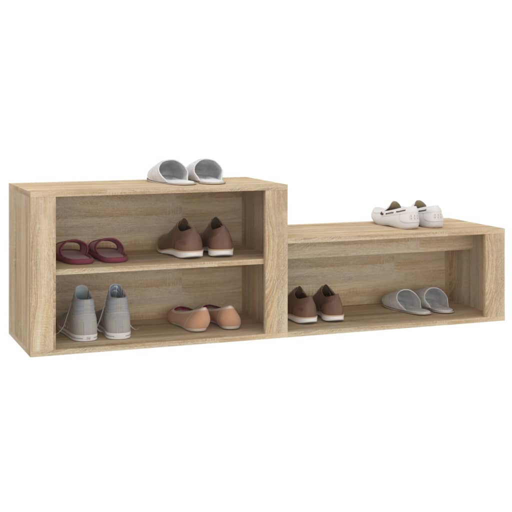 vidaXL Schoenenkast 150x35x45 cm bewerkt hout sonoma eikenkleurig