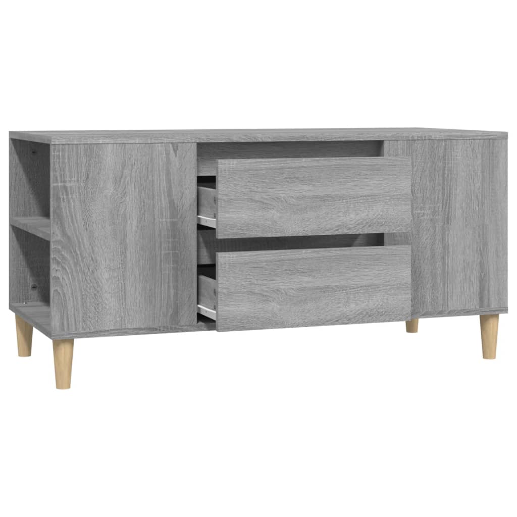 vidaXL Tv-meubel 102x44,5x50 cm bewerkt hout grijs sonoma eikenkleurig