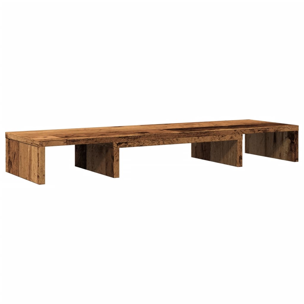 vidaXL Monitorstandaard verstelbaar 80x24x10,5 cm hout oud houtkleurig