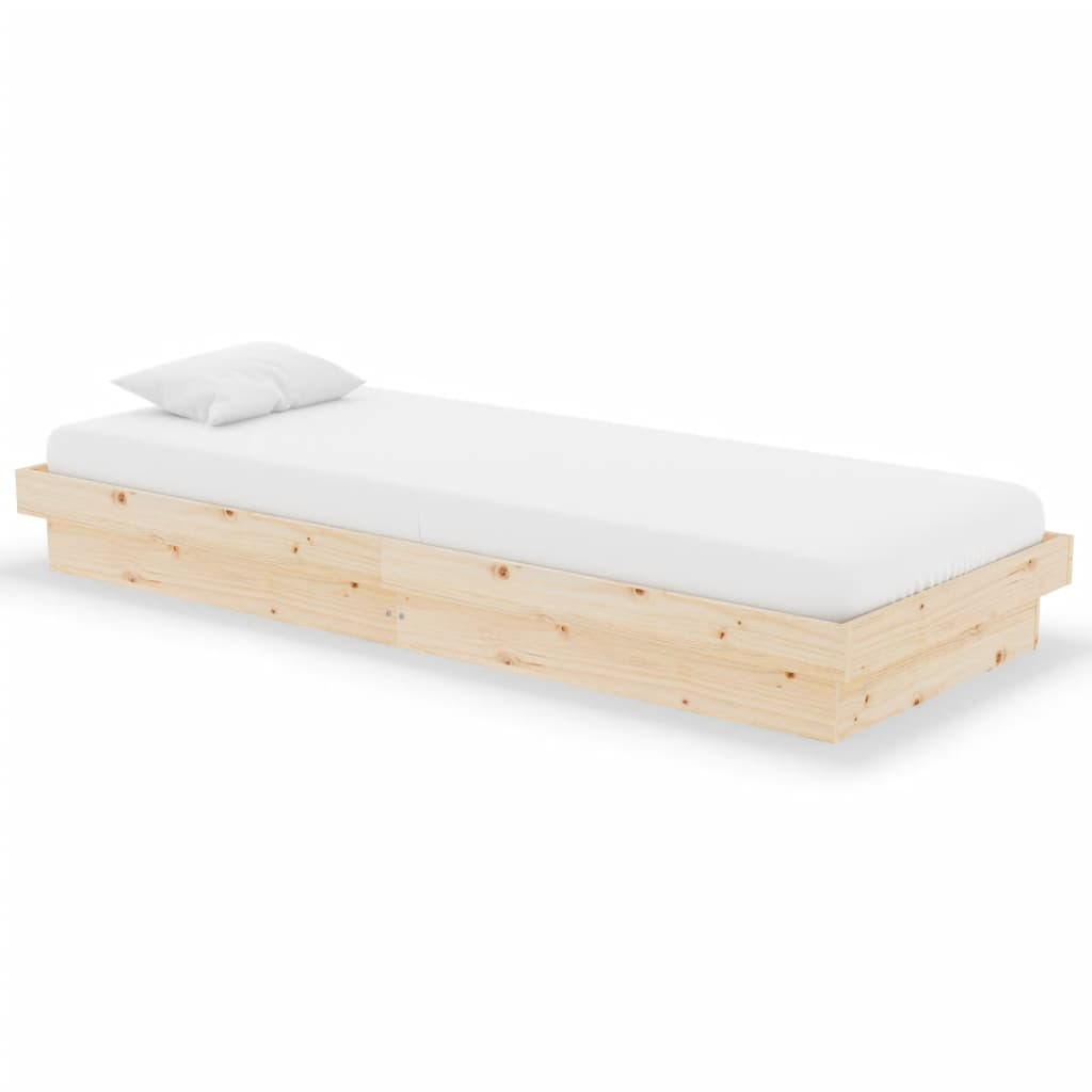 vidaXL Bedframe massief hout 75x190 cm