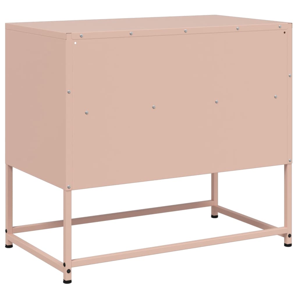 vidaXL Tv-meubel 68x39x60,5 cm staal roze