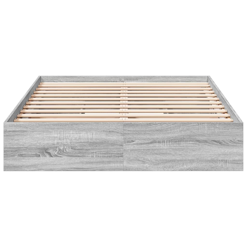 vidaXL Bedframe met lades bewerkt hout grijs sonoma eiken 135x190 cm